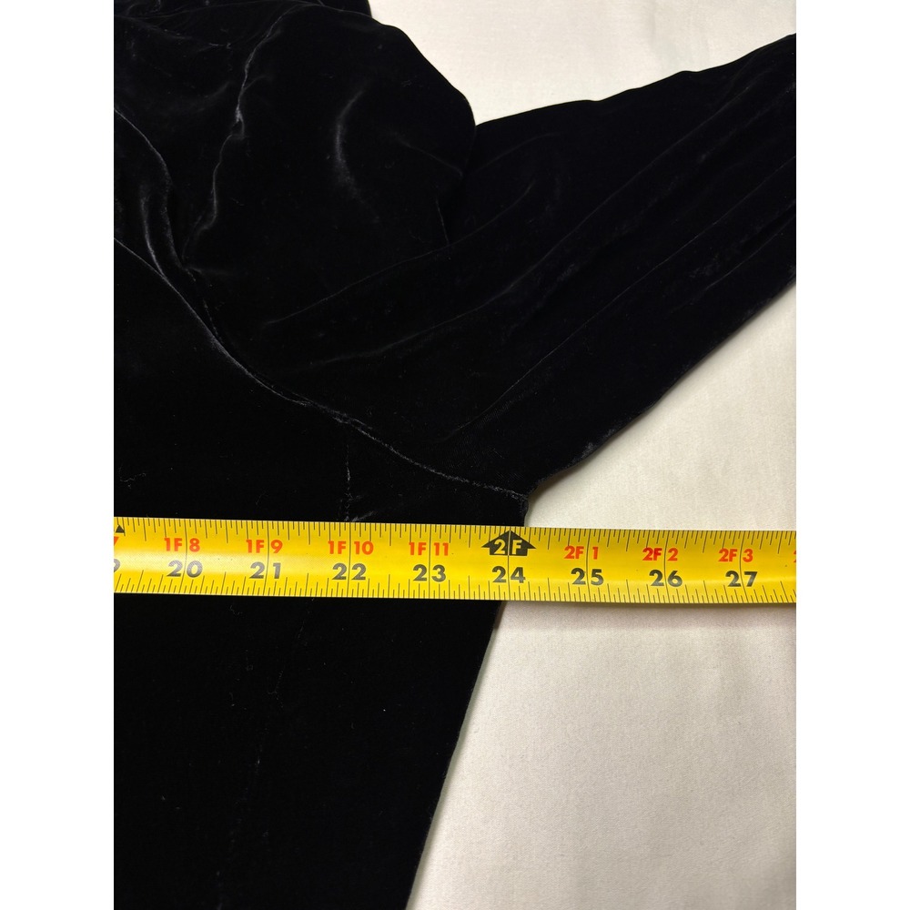 Eileen Fisher Black Silk Blend Velvet Open Front Cardigan Jacket Womens XL - Picture 7 of 9